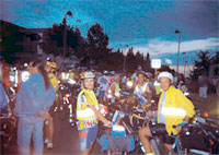 На старте велопробега "Париж-Брест-Париж" (август, 2003 г.). Крайний справа руководитель велоклуба В. Комочков